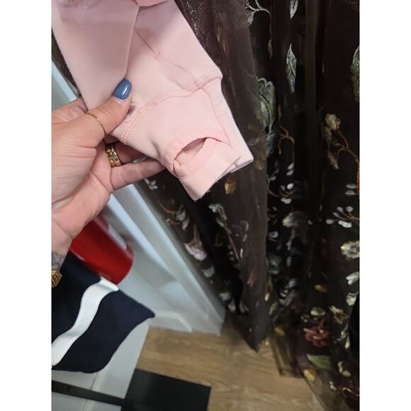 Lacoste Womens Pink Hoodie Cropped Size 42 - Picture 15 of 16